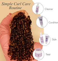 Curl Up Shampoo, Conditioner & Leave Defining Cream for Dry Frizzy, Wavy & Curly Hair, 3 Pieces