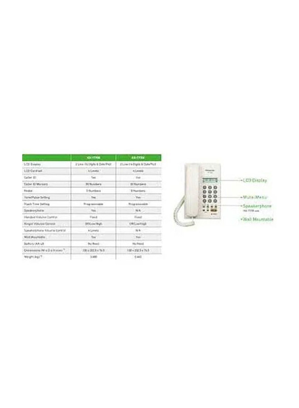 Panasonic Analog Proprietary Telephone, KX-T7703, White