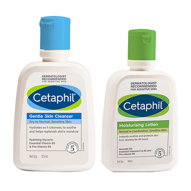 Cetaphil Moisturizing Lotion and Gentle Skin Cleanser Set, 2 Pieces