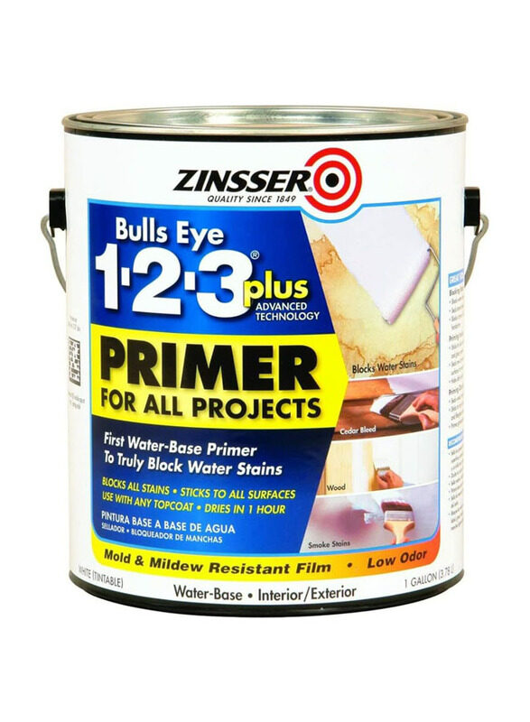 

Rust-Oleum Zinsser BullsEye 1-2-3 Plus Water-Based Acrylic Primer, 4 x 3.78 Ltr, White