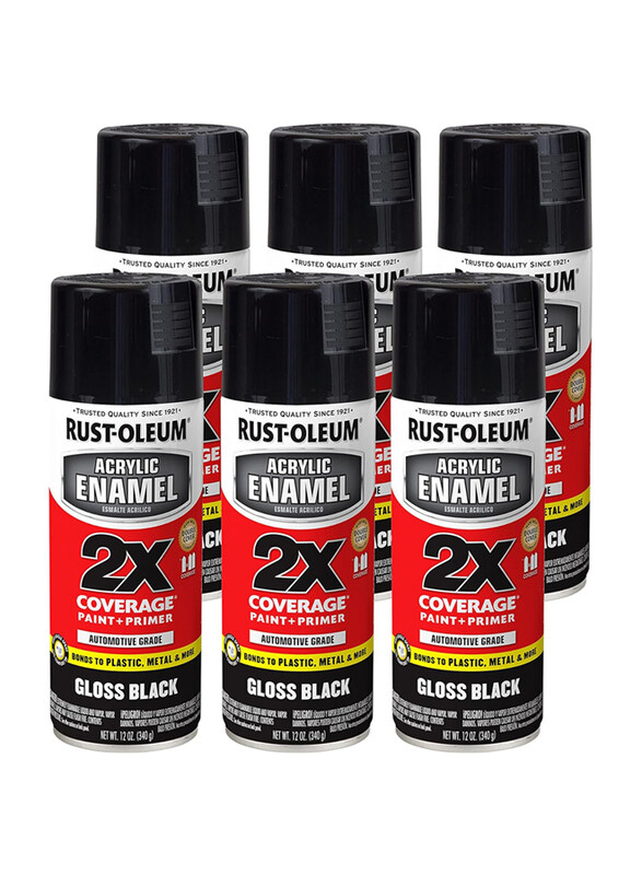 

Rust-Oleum 2-in-1 Spray Paint, 6 x 12oz, Gloss Black
