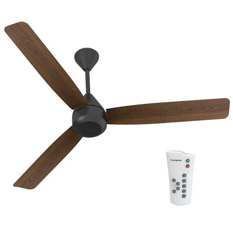 

Crompton 48-Inch Energion Cromair 1200mm High Speed 5S Energy Efficient BLDC AntiDust Ceiling Fan with Remote, 28W, CFENCR28W48DCW5SRM, Dark Cherry Wo