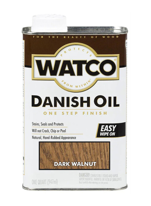 

Rust-Oleum Watco Danish Oil One Step Finish for Wood, 947ml, Dark Walnut