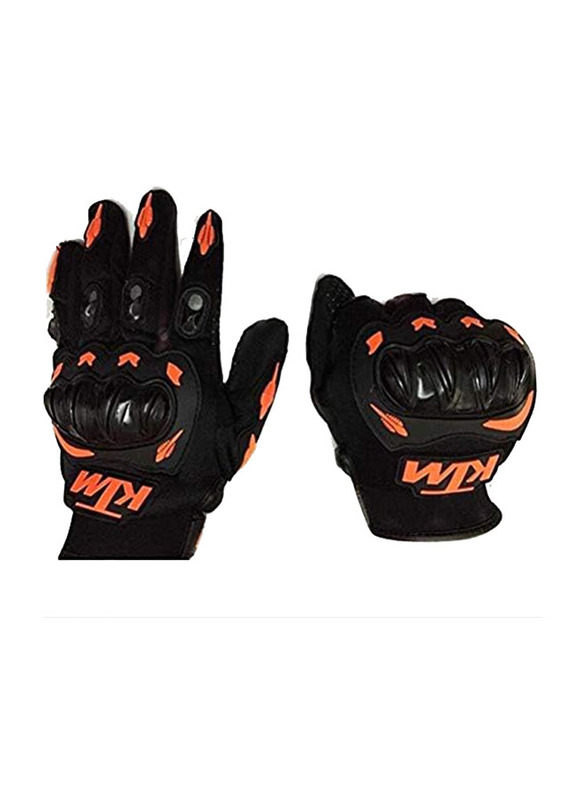 KTM Bike Riding Gloves, Large, MNU-KTM-ORANGE-L-09, Black