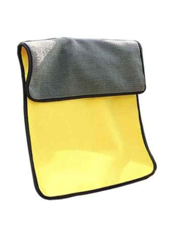 Absorbent Cleaning Drying Car Care Wash Towel, Yellow/Grey