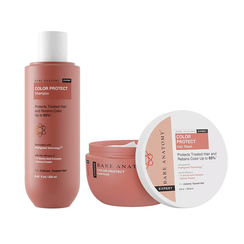 

Bare Anatomy Color Protect Shampoo with Hair Mask Kit for Coloured & Treated Hair, 2 Pieces