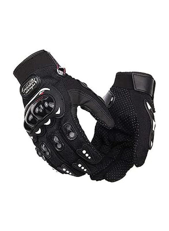 

AutoKraftZ Black Probiker Full Racing Motorcycle Driving Gloves, Medium, Black