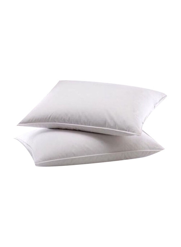 2-Piece Cotton Soft and Comfy Pillow Set, 48 x 74cm, White