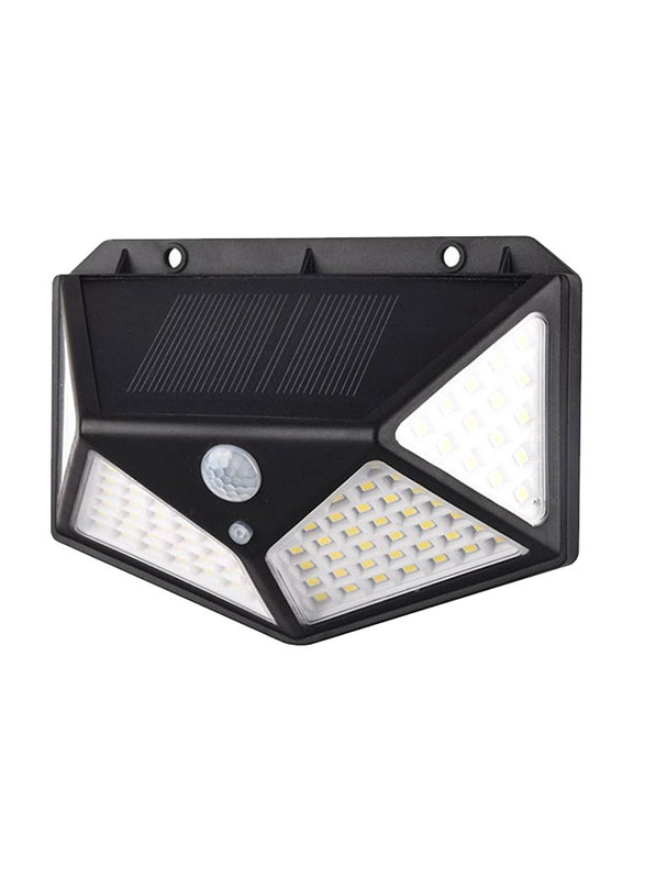 100 LED Solar Power Motion Sensor Outdoor Wall Light, Black