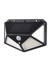 100 LED Solar Power Motion Sensor Outdoor Wall Light, Black