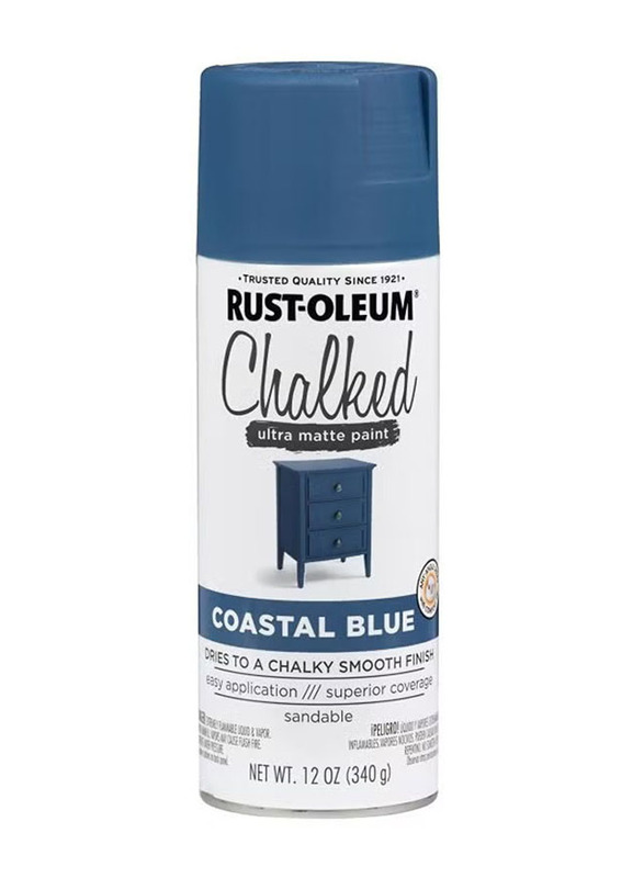 Rust-oleum Chalked Ultra Matte Spray Paint, 12Oz, Coastal Blue