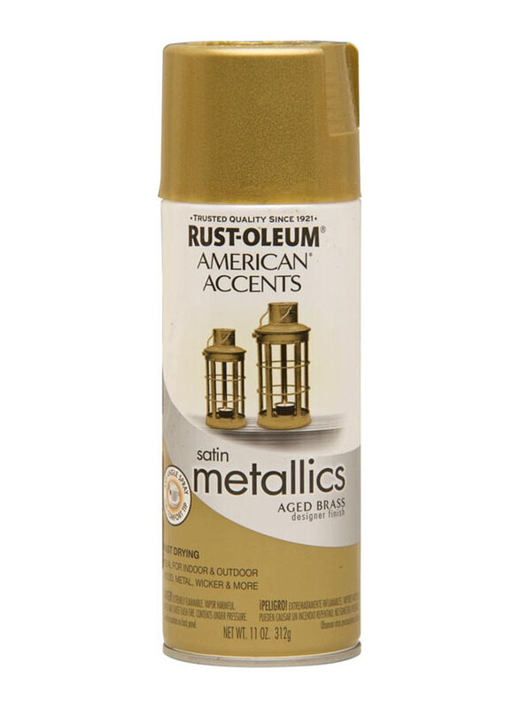 

Rust-oleum American Accents Topcoat Designer Metallic Spray Paint, 11oz, Aged Brass
