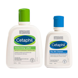 Cetaphil Moisturizing Lotion and Oily Skin Cleanser Set, 2 Pieces