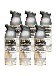 Rust-Oleum Universal All Surface Forged Hammered Spray Paint, 6 x 12oz, Antique Pewter