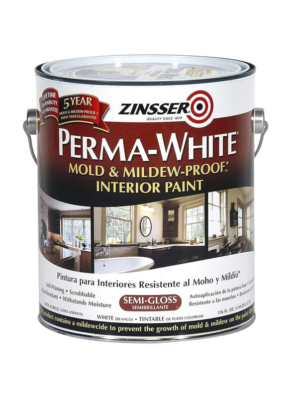 

Rust-oleum Mold and Mildew Proof Semi Gloss Interior Paint, 1 Gallon, 2 Pieces, White