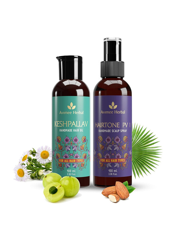 

Avimee Herbal Keshpallav Hair Oil & Hairtone PV 1 Scalp Spray Combo Pack Set, 2 x 100ml