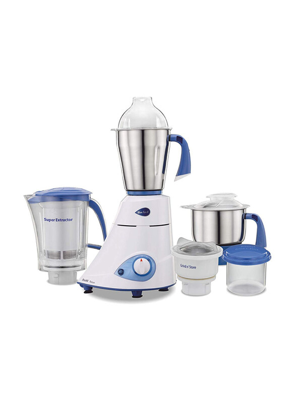 

Preethi Blue Leaf Platinum Mixer Grinder with 4 jars, 750W, MG 139, White/Purple