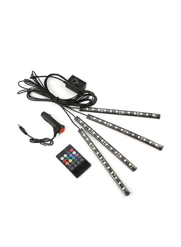 Outad Remote Control RGB Car Interior Floor Decoration Light Kit, Black