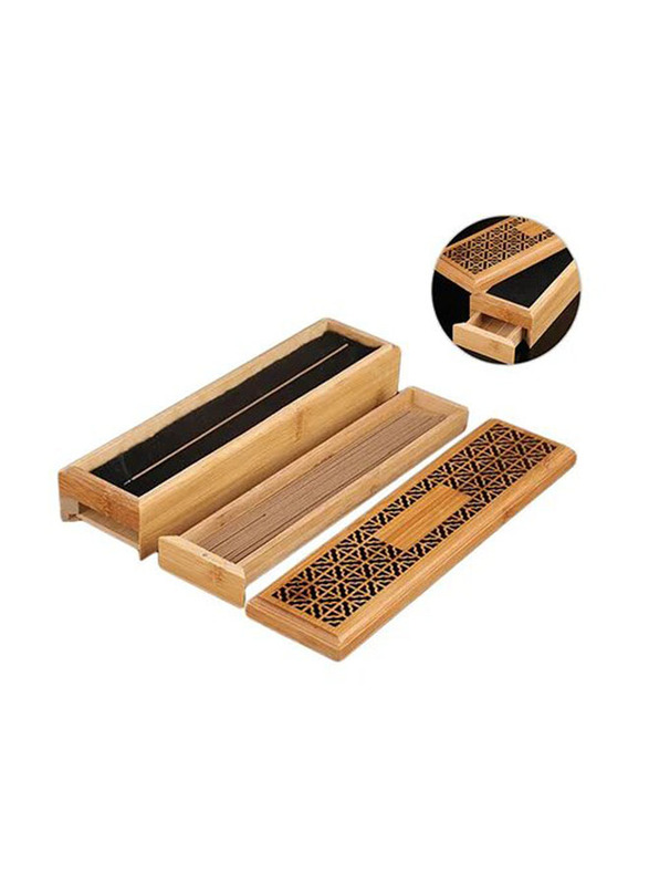 Boscage Wooden Incense Stick Burner Case Storage Box, Brown