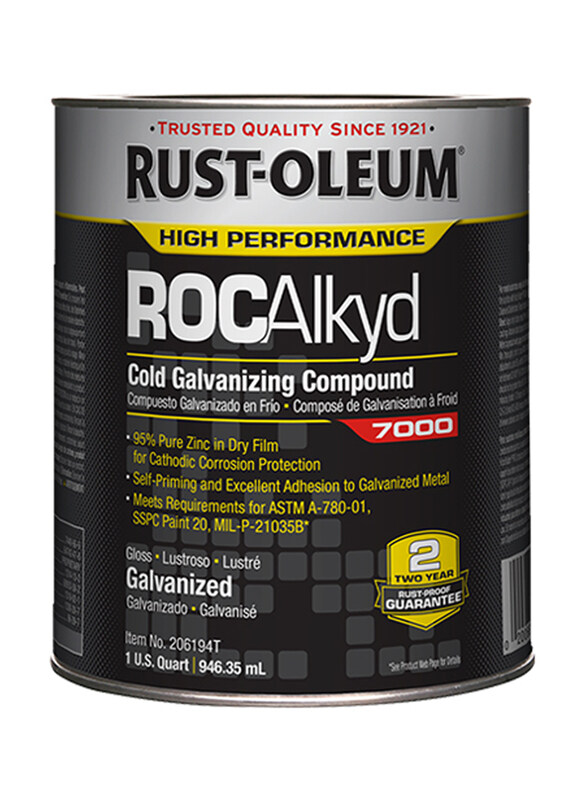 

Rust-Oleum High Performance ROCAlkyd Cold Galvanizing Compound 7000, 1 Quart, Grey