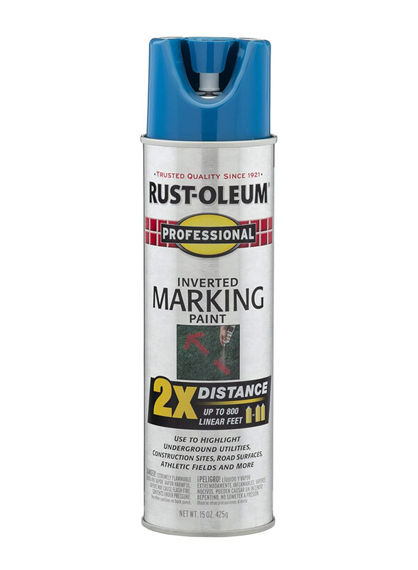 

Rust-oleum Professional 2X Distance Inverted Marking Spray Paint, 15oz, Caution Blue