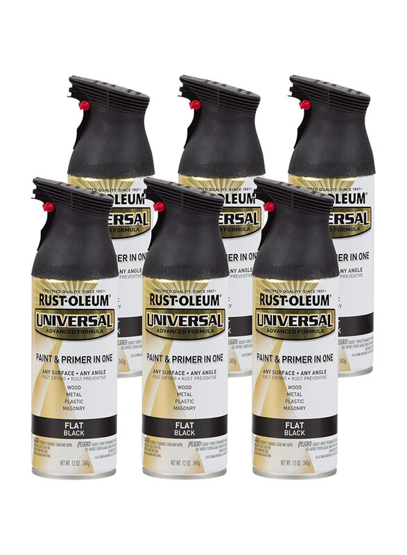 

Rust-Oleum Universal All Surface Flat Spray Paint, 6 x 12oz, Black