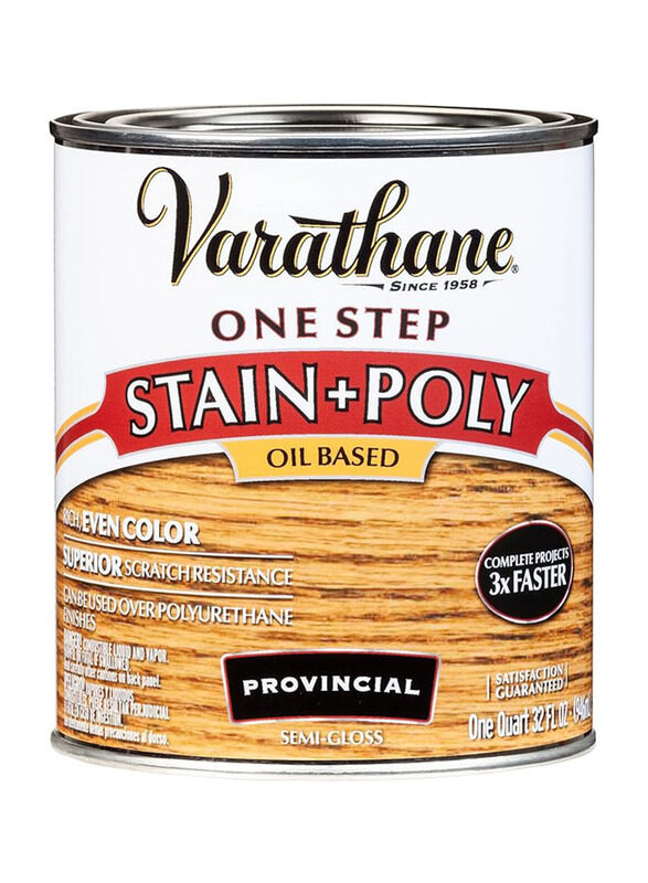 

Rust-Oleum Varathane One-Step Wood Stain & Polyurethane, Quart, 946ml, Provincial