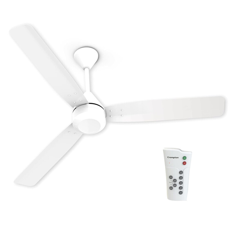 

Crompton 48-Inch Energion Cromair 1200mm BLDC Ceiling Fan High Speed 5S Energy Efficient With Remote, 28W, CFENCR28W48OPWRM, Opal White