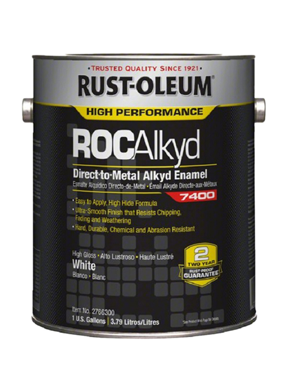 Rust-Oleum 450 Voc High Performance 7400 System Dtm Alkyd Enamel, 3.79 Liters, White