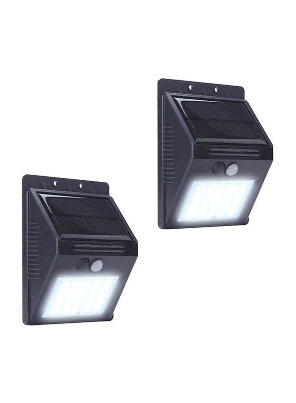 Voberry 2-Piece Outdoor Motion Sensor Pathway LED Light Set, Black/White