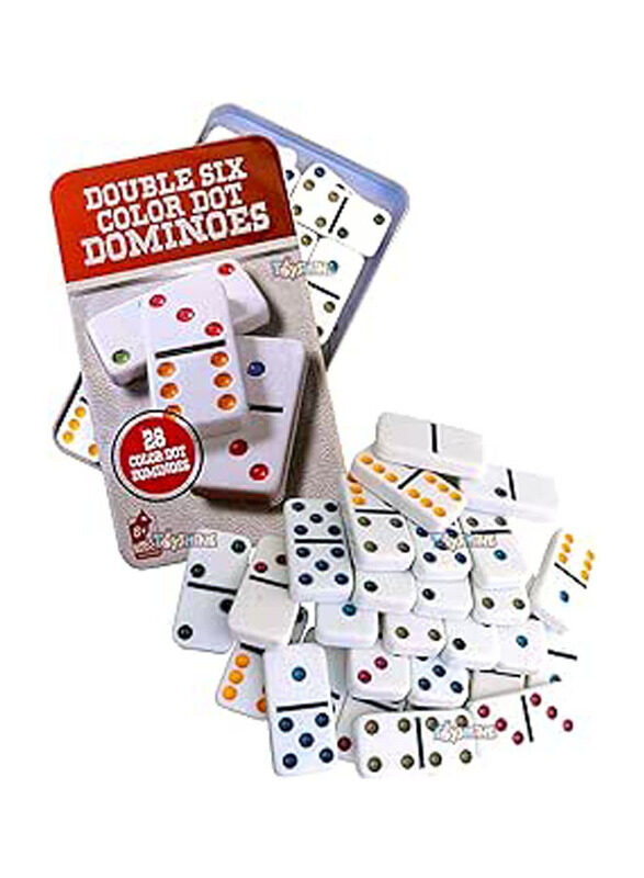 

Toyshine 28-Piece Double 6 Colour Dot Dominoes Game Set, Multicolour