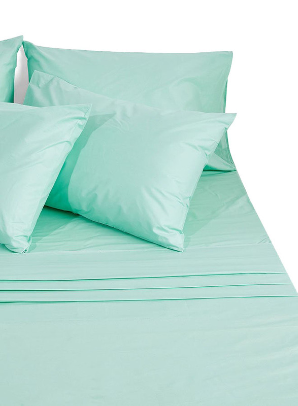 White Rose 6-Piece Cotton Blend Bedsheet Set, Double, Green