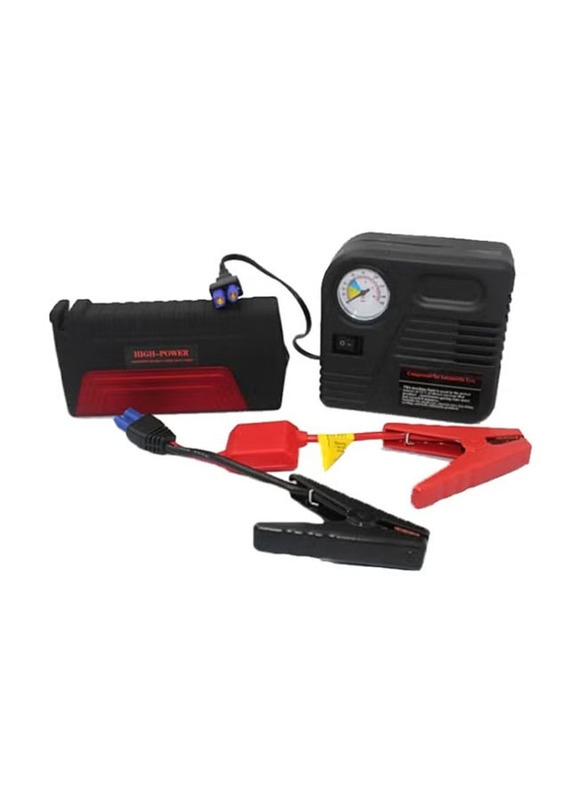 Jump Starter Battery With Air Compressor, Black