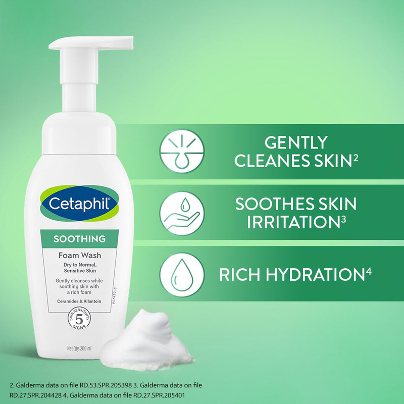 Cetaphil Soothing Foam Face Wash, 200ml