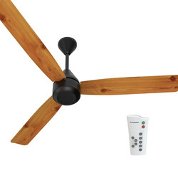 Crompton 48-Inch Energion Cromair 1200mm High Speed 5S Energy Efficient BLDC AntiDust Ceiling Fan with Remote, 28W, CFENCR28W48LPW5SRM, Light Pine Wood