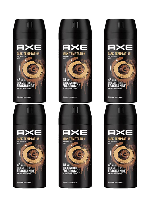 Axe Dark Temptation Deodorant Body Spray, 6 x 150ml