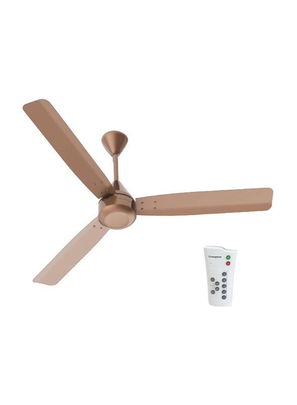 Crompton 48-Inch Energion Cromair 1200mm High Speed 5S 28W Energy Efficient BLDC Antidust Ceiling Fan with Remote, CFENCR28W48BRNRM, Brown