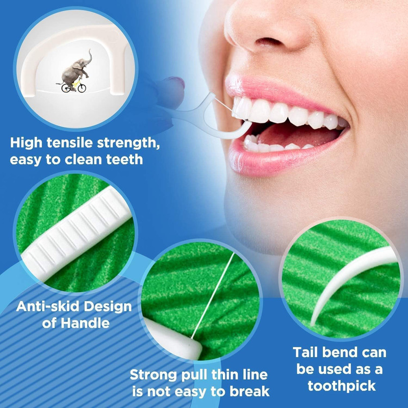 Smallcloud 3-In-1 Tooth Cleaning Dental Floss Toothpicks, 50 Piece