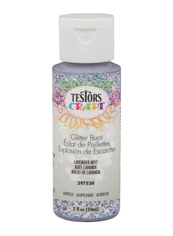 

Testors Craft Glitter Acrylic Paint, 6 Pack, Glitter Burst Lavender Mist