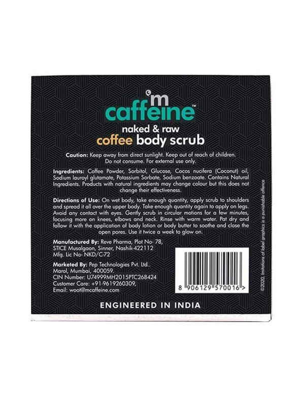 Mcaffeine Exfoliating Coffee Body Scrub for Tan Removal & Soft-Smooth Skin, 100gm