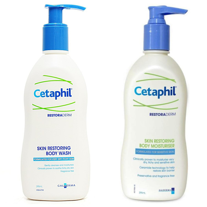 Cetaphil Restoraderm Skin Restoring Moisturizer and Body Wash Set, 2 Pieces