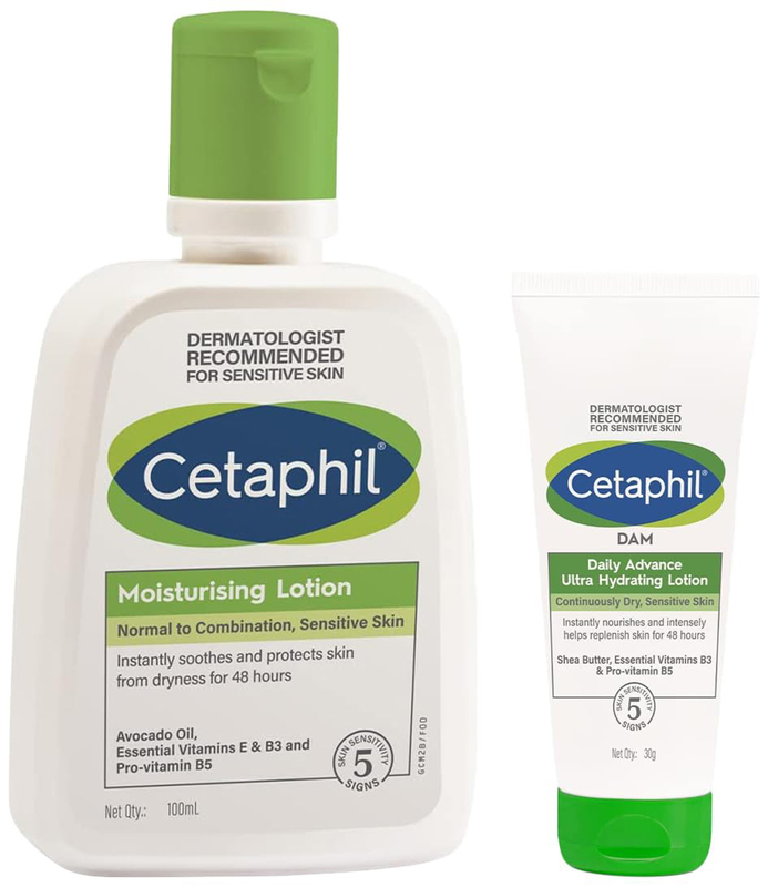 Cetaphil Dam Daily Advance Ultra Hydrating Lotion and Moisturizing Lotion Set, 2 Pieces