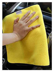 Absorbent Cleaning Drying Car Care Wash Towel, Yellow/Grey