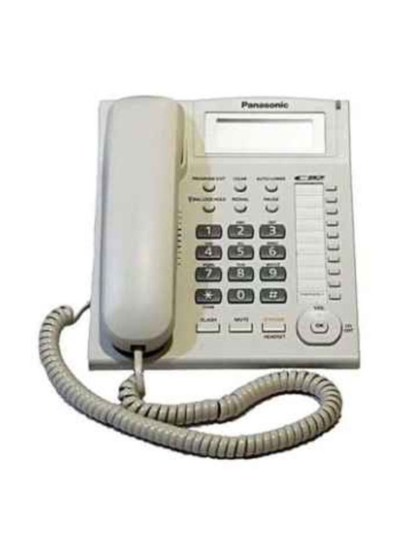 Panasonic Corded Landline Phone, White/Clear