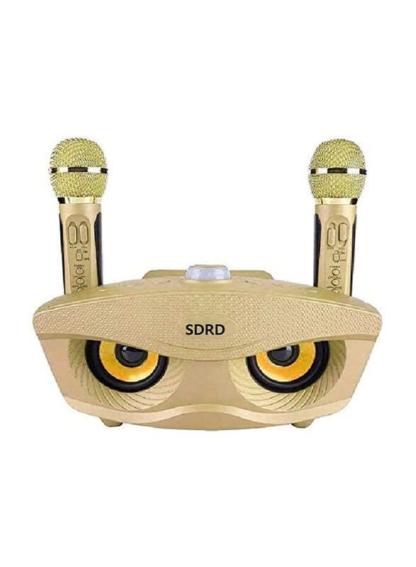 

SDRD Portable Wireless Bluetooth Speaker with Two Microphones, Gold