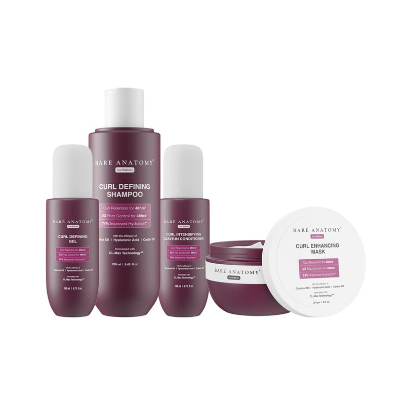 

Bare Anatomy Curl Defining Shampoo with Hair Mask & Leave-In Conditioner Gel, 4 Pieces