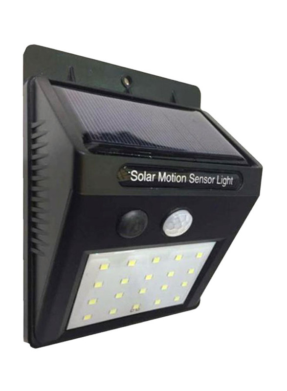 Day-Night Solar LED Wall Light with Motion Sensor, Black
