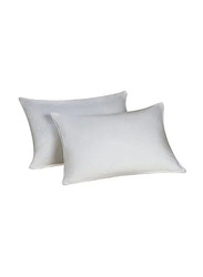 2-Piece 400 Thread Count Anti Allergy Soft Touch Rectangular Cotton Pillows Set, White