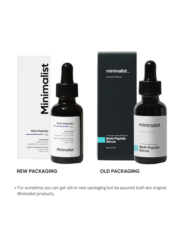 Minimalist Multi Peptides Face Serum with 7% Matrixyl 3000 & 3% Bio-Placenta for Anti Aging & Collagen Boosting, 30 ml