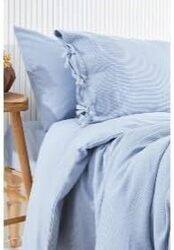 Queen Size Pure Rnf Washed Duvet Cover Set - Indigo